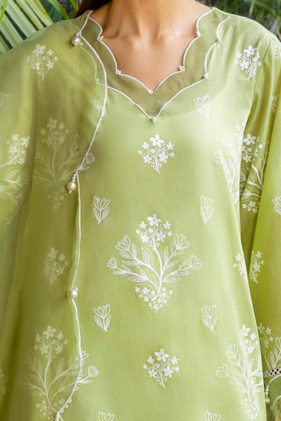 Gul Ahmed 3 Piece Unstitched Lacquer Printed Lawn Suit with Embroidered Organza Dupatta OG-52001