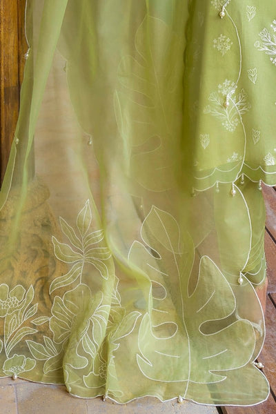 Gul Ahmed 3 Piece Unstitched Lacquer Printed Lawn Suit with Embroidered Organza Dupatta OG-52001