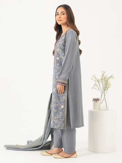 Limelight 3 Piece Stitched Embroidered Lawn Suit P8042SU - Grey