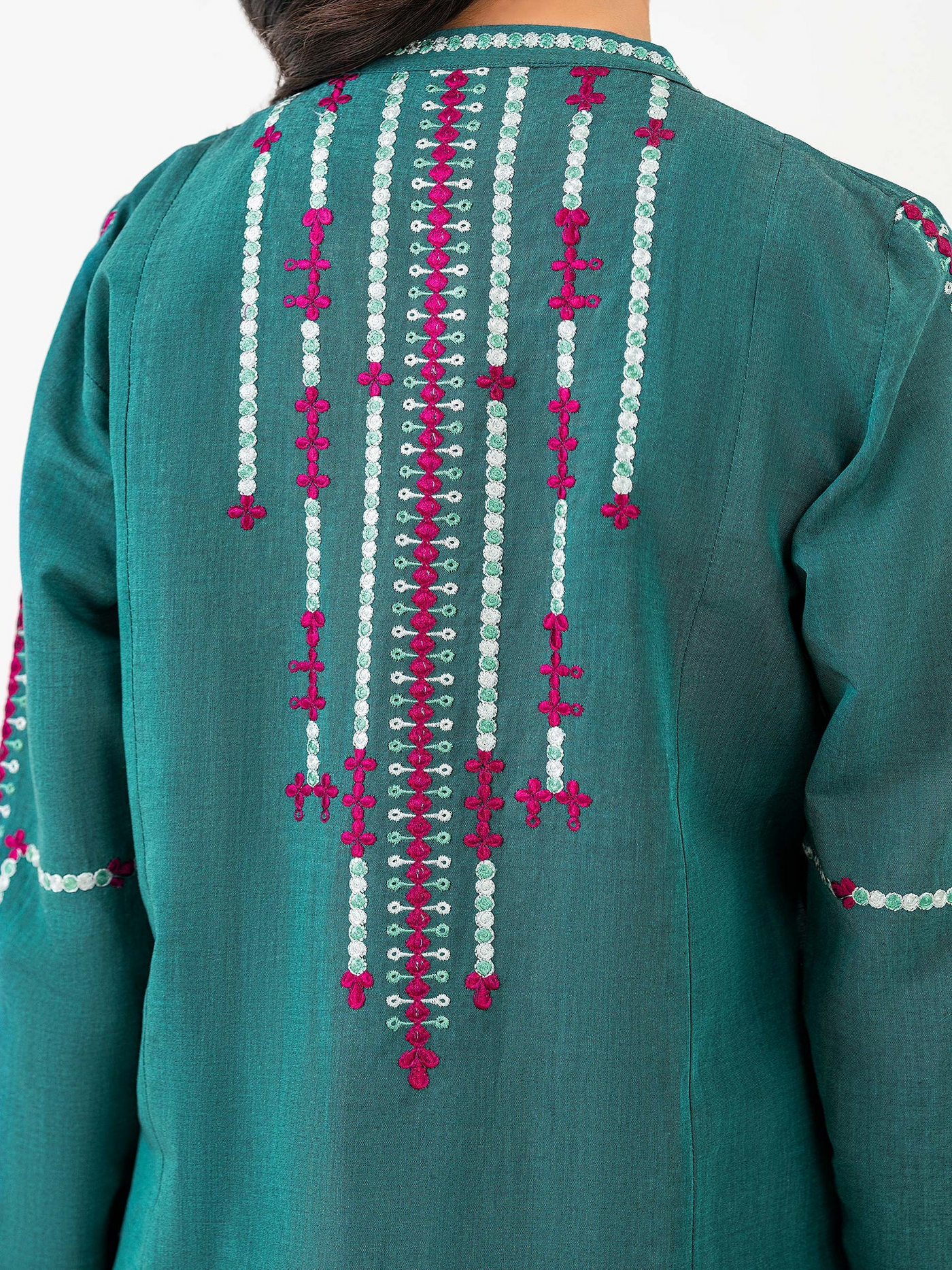 Limelight 2 Piece Stitched Embroidered Yarn Dyed Suit P8368SU - Teal Blue