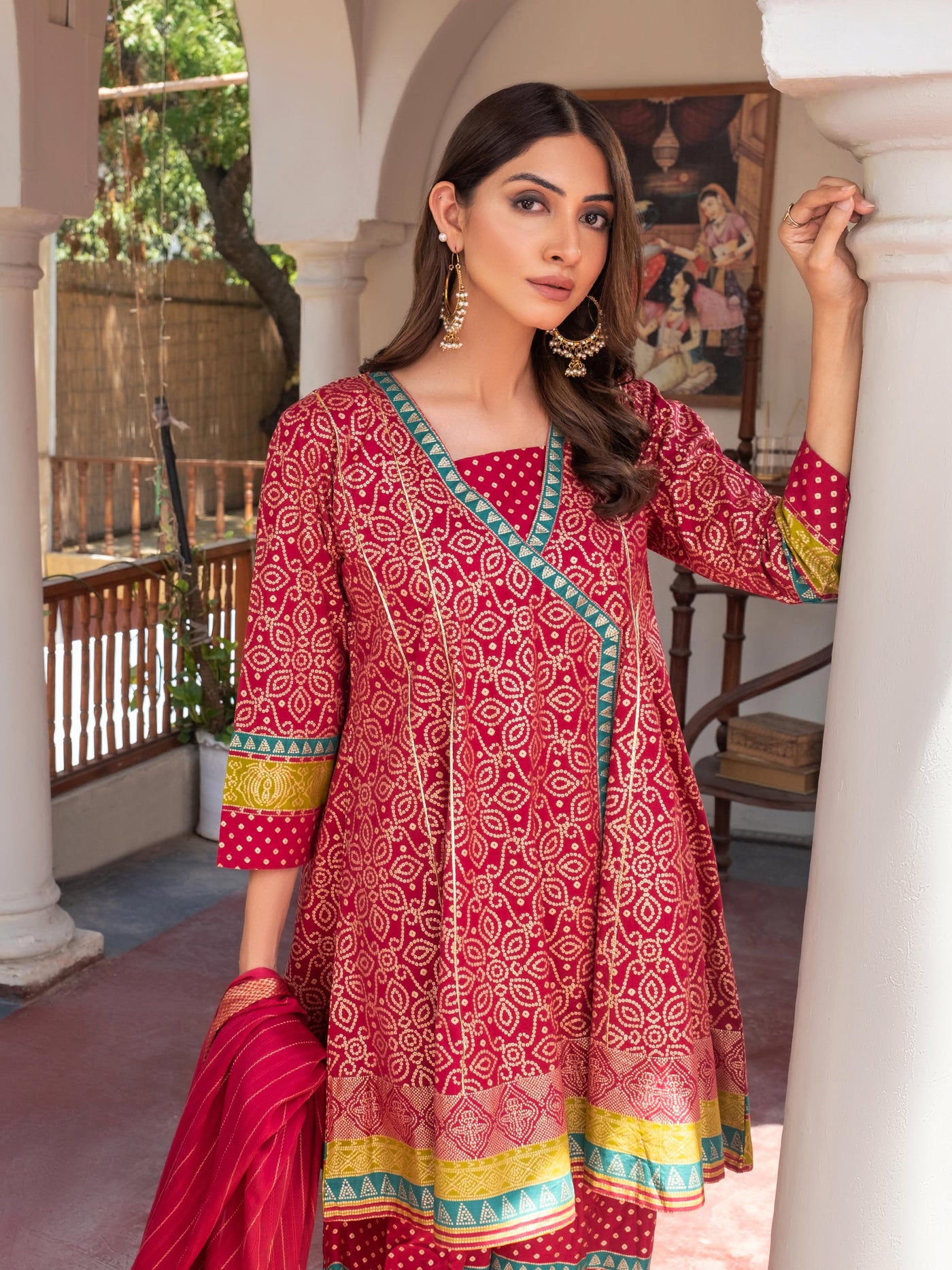 Limelight 3 Piece Stitched Printed Lawn Suit P9663SU - Red