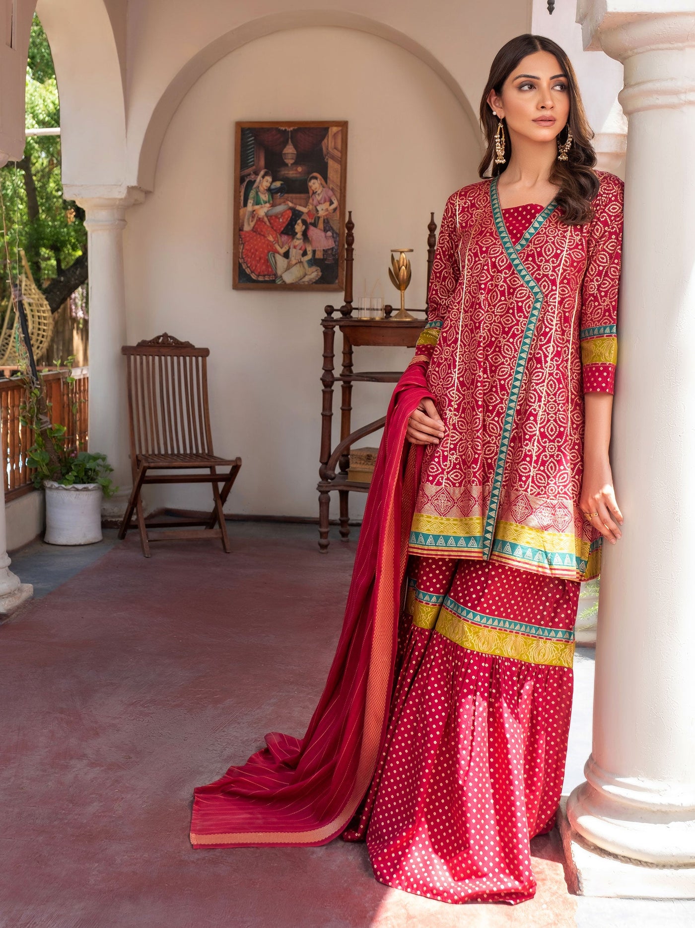 Limelight 3 Piece Stitched Printed Lawn Suit P9663SU - Red