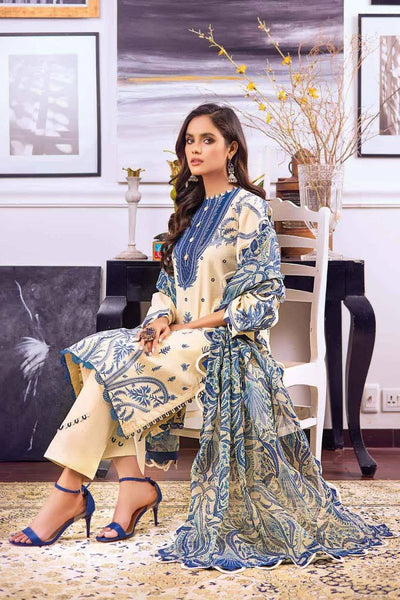 Gul Ahmed 3PC Luxury Lawn Unstitched Suit With Paper Cotton Dupatta PC-22001