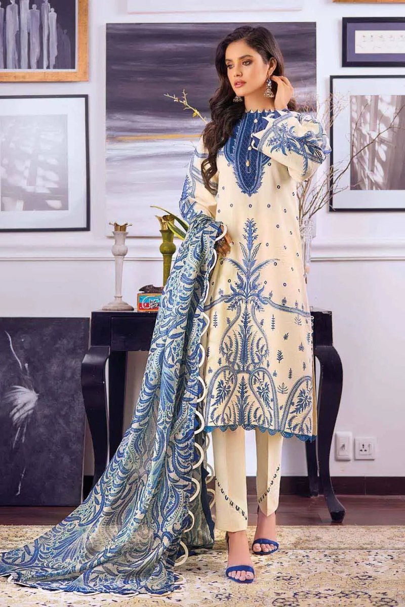 Gul Ahmed 3PC Luxury Lawn Unstitched Suit With Paper Cotton Dupatta PC-22001