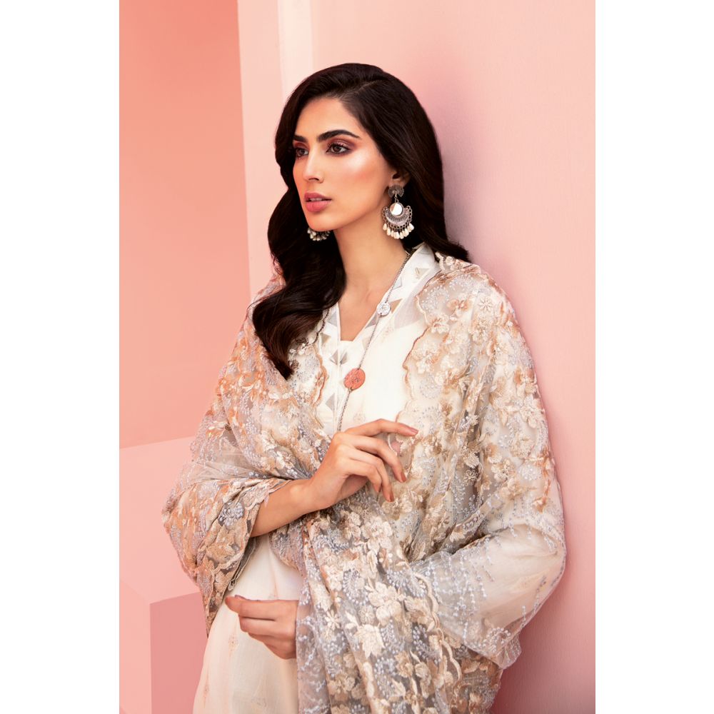 Embroidered Jacquard Unstitched 3 Piece Suit Suit PM-313