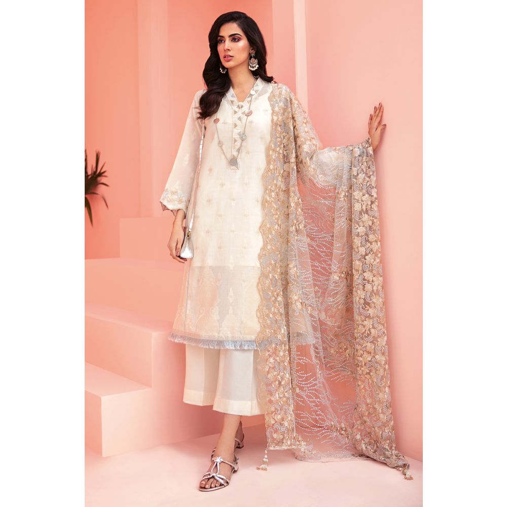 Embroidered Jacquard Unstitched 3 Piece Suit Suit PM-313