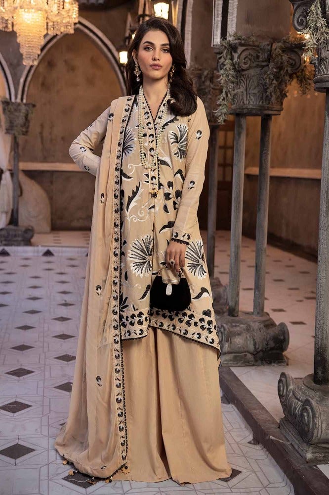 Gul Ahmed 3PC Embroidered Lawn Unstitched Suit with Embroidered Chiffon Dupatta - PM-42012