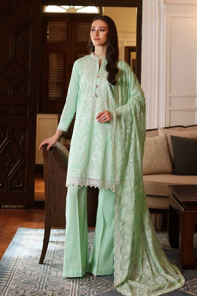 Gul Ahmed 3PC Embroidered Lawn Unstitched Suit with Embroidered Chiffon Dupatta PM-42022