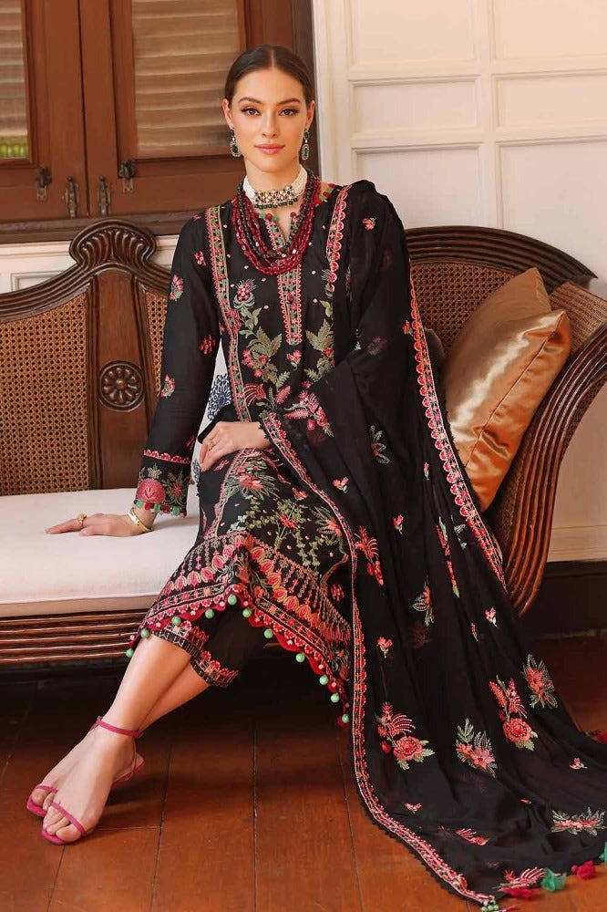 Gul Ahmed 3PC Embroidered Lawn Unstitched Suit with Embroidered Chiffon Dupatta - PM-42024