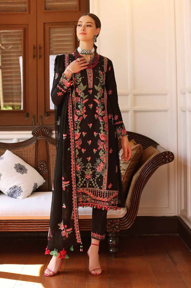 Gul Ahmed 3PC Embroidered Lawn Unstitched Suit with Embroidered Chiffon Dupatta - PM-42024