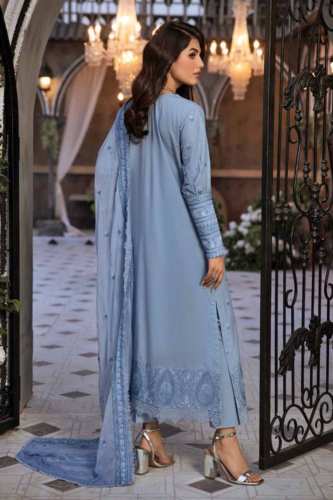 Gul Ahmed 3PC Embroidered Lawn Unstitched Suit with Embroidered Printed Chiffon Dupatta - PM-42027