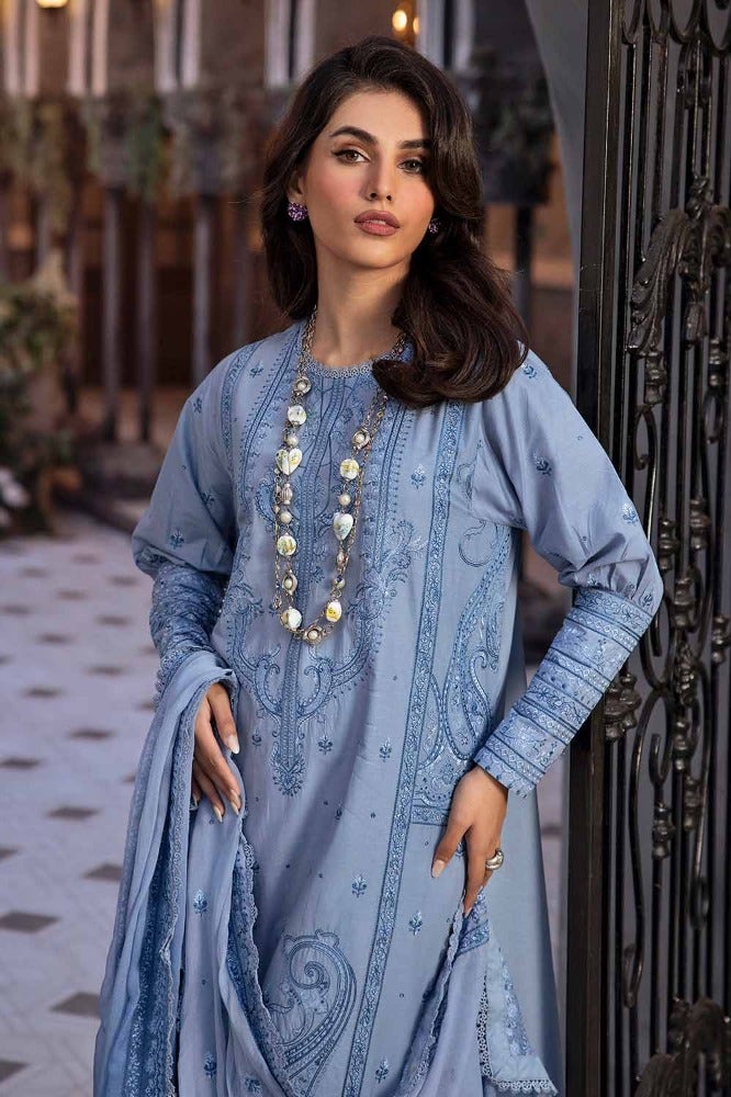 Gul Ahmed 3PC Embroidered Lawn Unstitched Suit with Embroidered Printed Chiffon Dupatta - PM-42027
