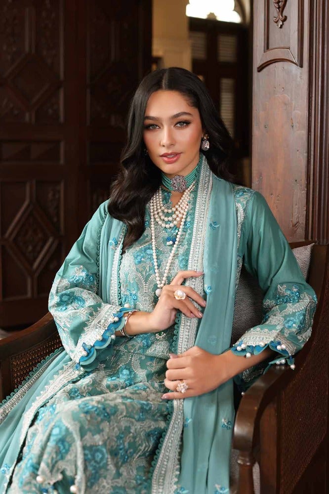 Gul Ahmed 3PC Embroidered Lawn Unstitched Suit with Embroidered Chiffon Dupatta - PM-42036
