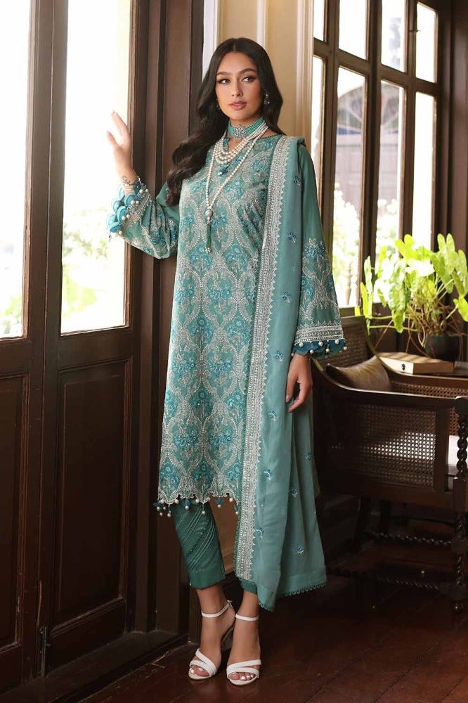 Gul Ahmed 3PC Embroidered Lawn Unstitched Suit with Embroidered Chiffon Dupatta - PM-42036