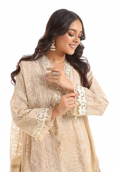 Gul Ahmed 3PC Unstitched Embroidered Lawn Suit with Embroidered Chiffon Dupatta PM-42037