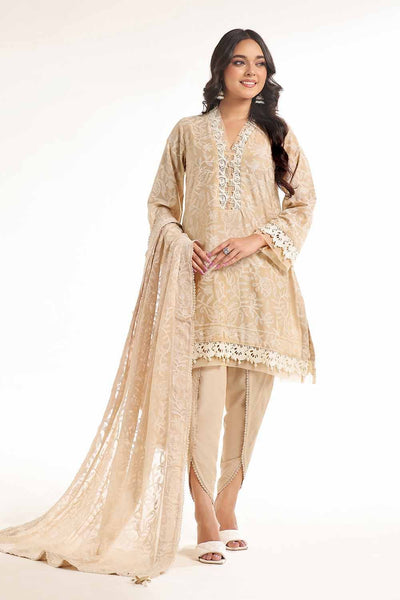 Gul Ahmed 3PC Unstitched Embroidered Lawn Suit with Embroidered Chiffon Dupatta PM-42037