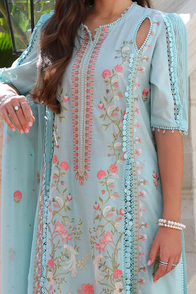 Gul Ahmed 3 Piece Unstitched Embroidered Lawn Suit with Embroidered Chiffon Dupatta PM-52019