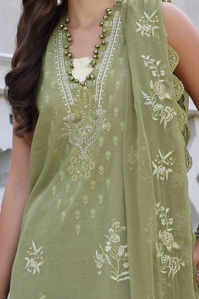 Gul Ahmed 3 Piece Unstitched Embroidered Lawn Suit with Embroidered Chiffon Dupatta PM-52029