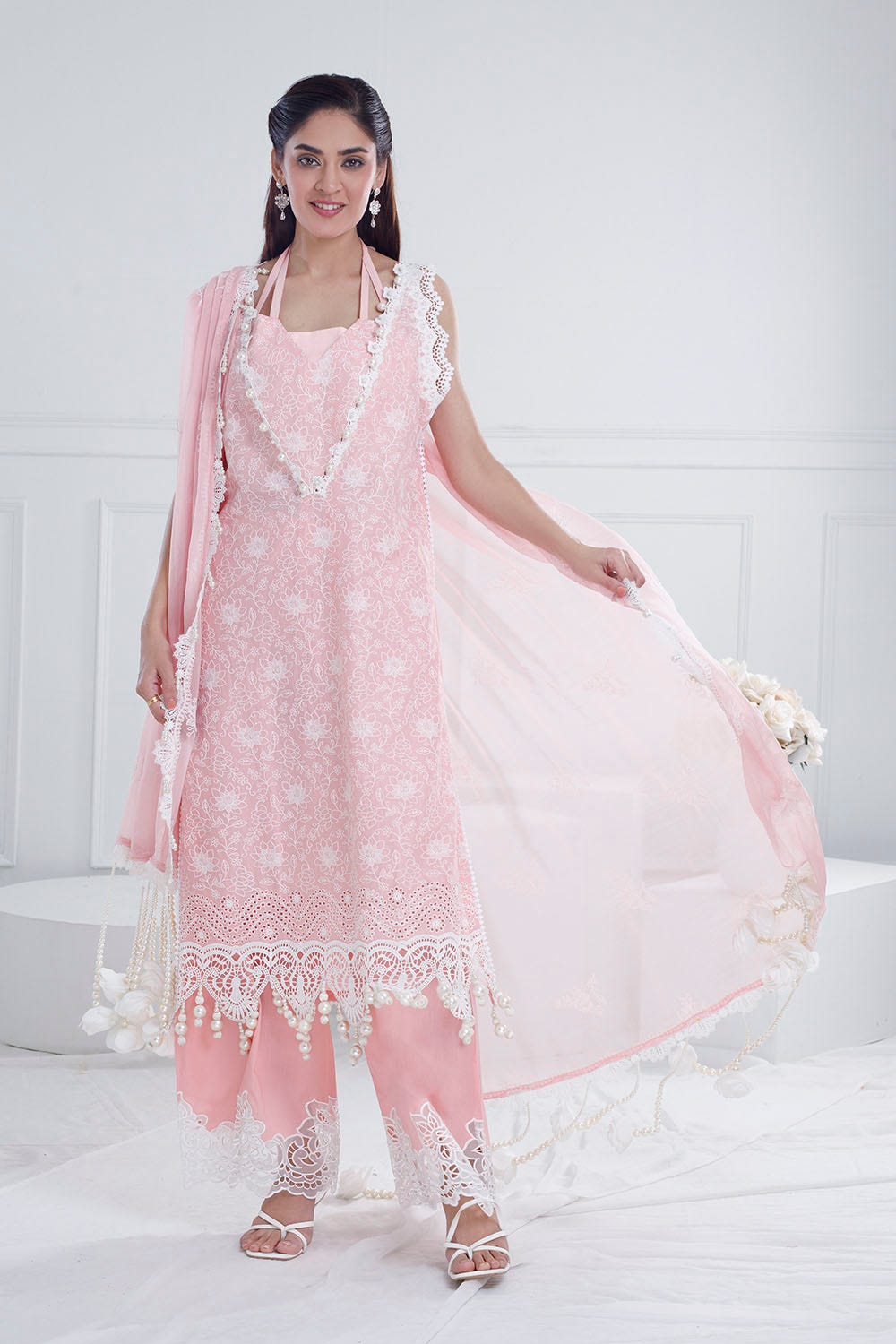 Gul Ahmed 3 Piece Unstitched Schiffli Embroidered Lawn Suit with Schiffli Embroidered Chiffon Dupatta PM-52051