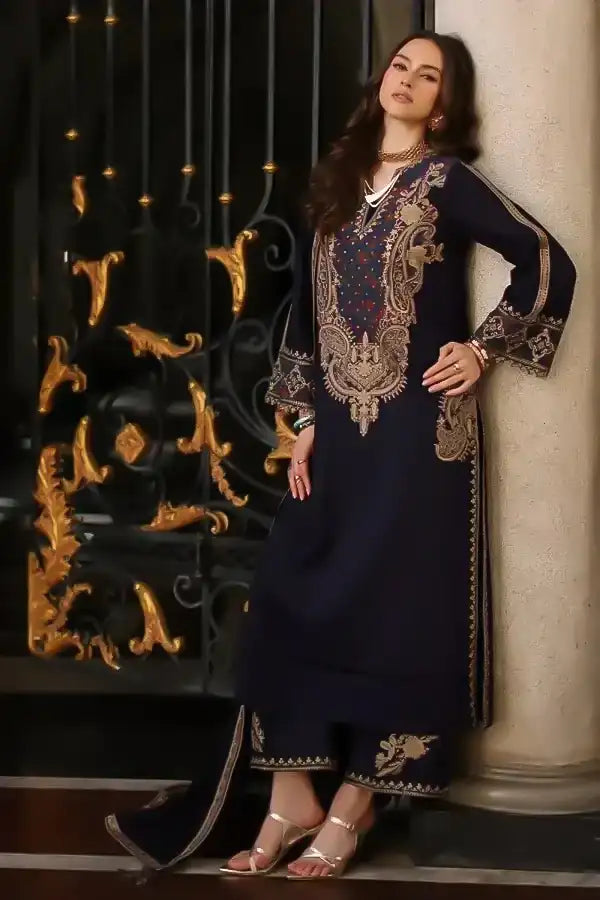 Charizma 3 Pc Unstitched Embroidered Dyed Leather Suit - PSW5-16