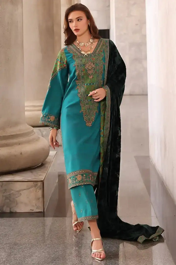 Charizma 3 Pc Unstitched Embroidered Dyed Leather Suit - PSW5-19