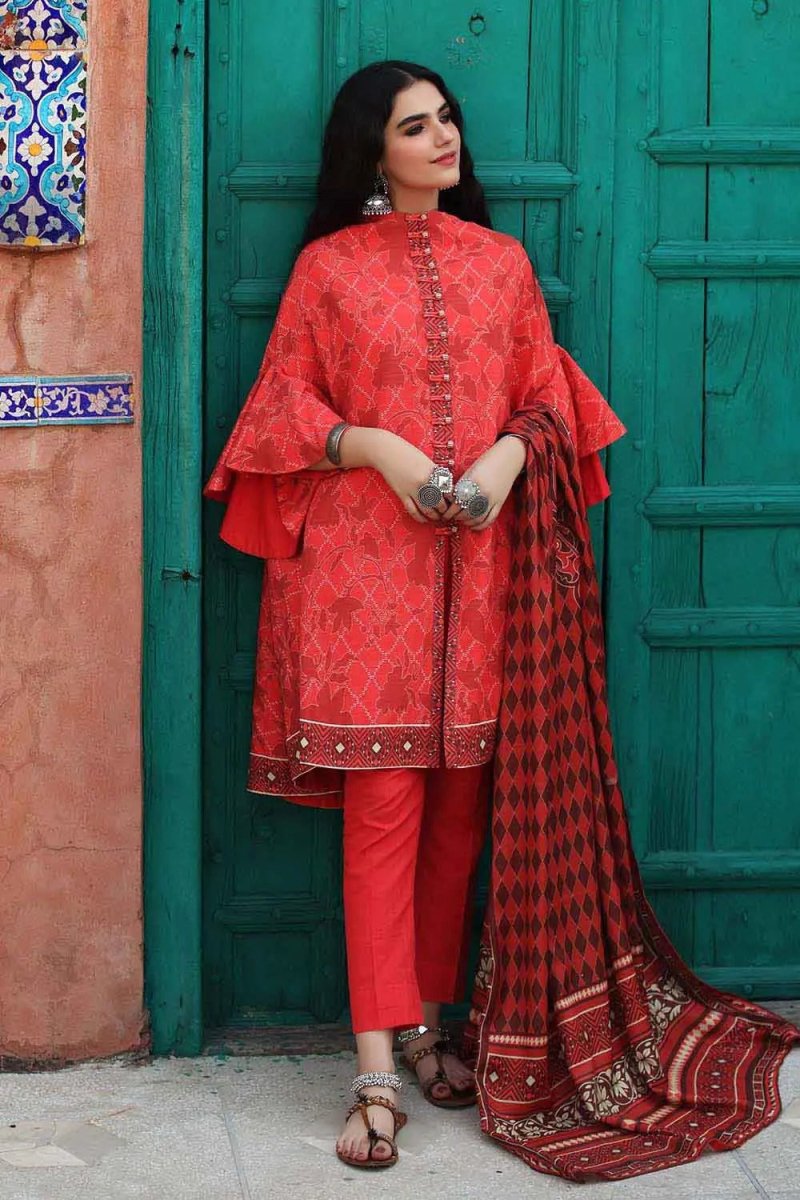 Gul Ahmed 3PC Unstitched Linen Dupatta Khaddar Suit PVS-12005 A