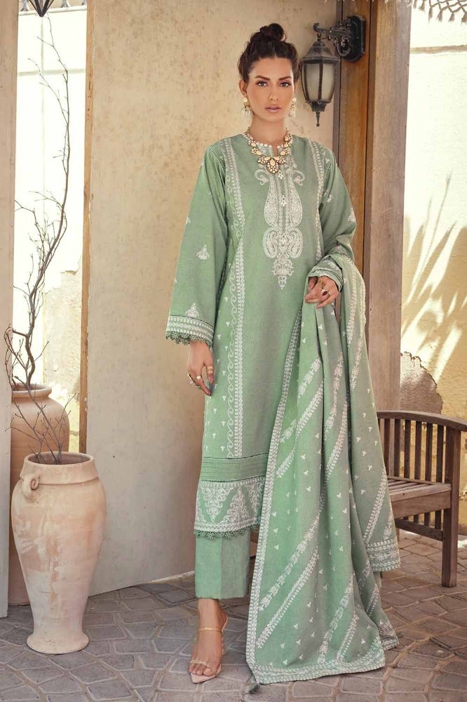 Gul Ahmed 3PC Embroidered Linen Unstitched Suit with Embroidered Linen Dupatta RC-32002