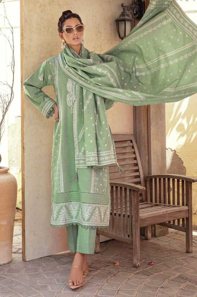 Gul Ahmed 3PC Embroidered Linen Unstitched Suit with Embroidered Linen Dupatta RC-32002