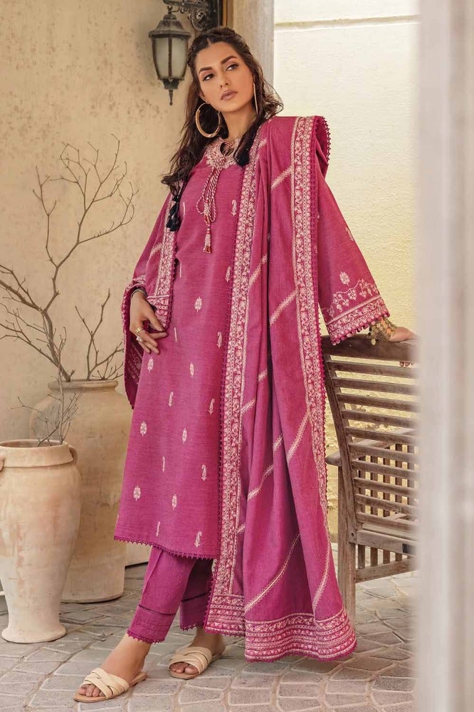 Gul Ahmed 3PC Embroidered Linen Unstitched Suit with Embroidered Linen Dupatta RC-32003