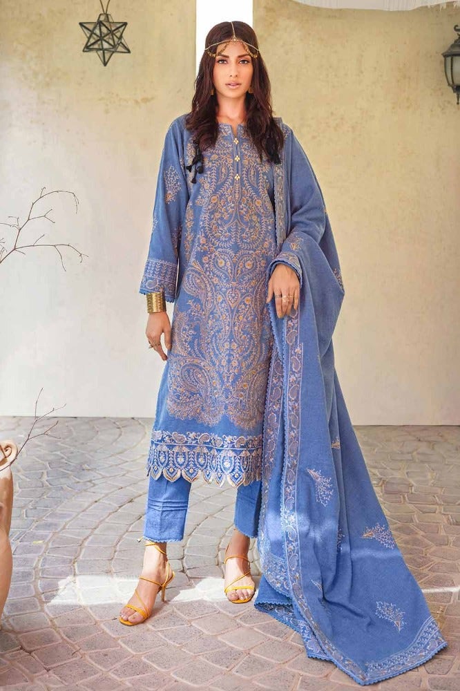 Gul Ahmed 3PC Embroidered Linen Unstitched Suit with Embroidered Linen Dupatta RC-32005