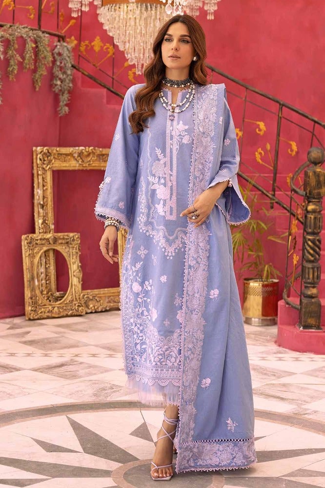 Gul Ahmed 3PC Embroidered Linen Unstitched Suit with Embroidered Linen Dupatta RC-32007