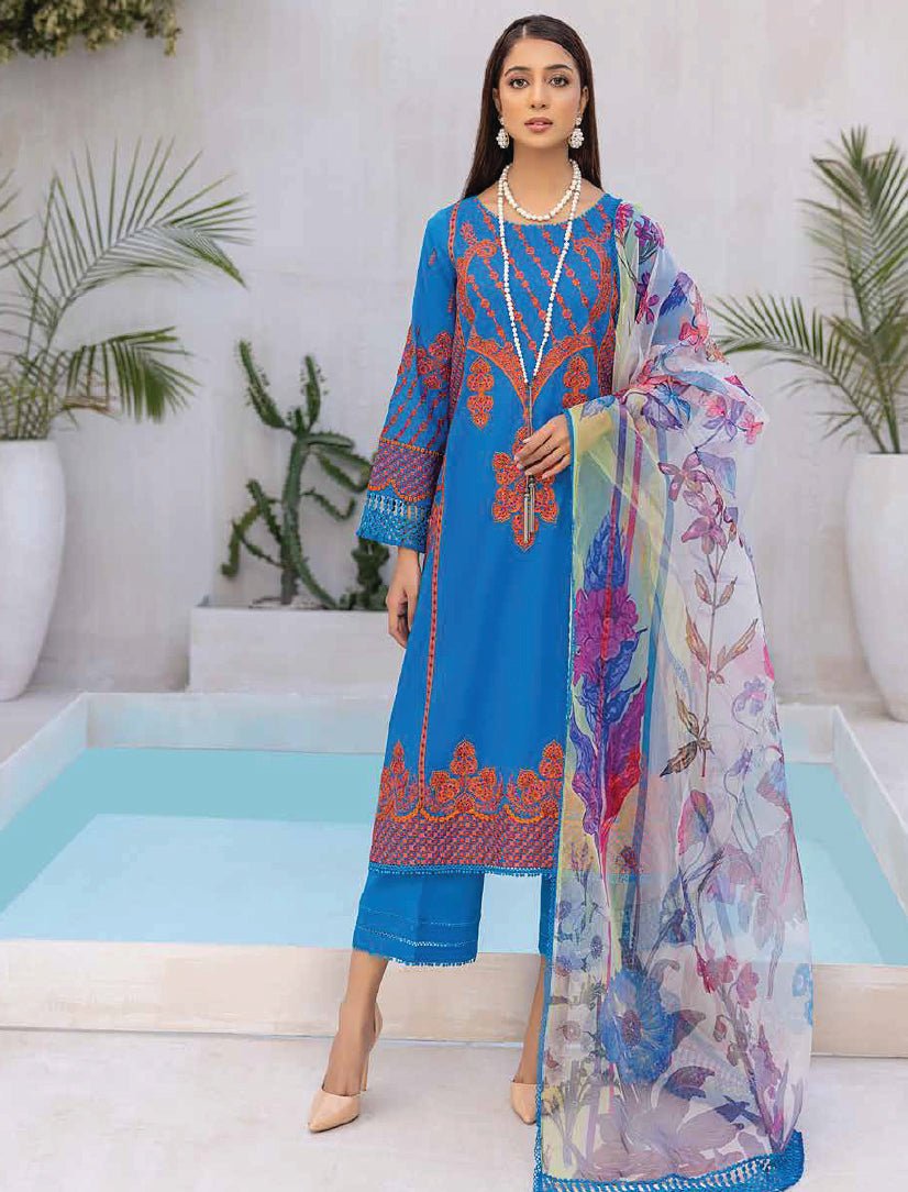 Charizma 3 Pc Stitched Embroidered Lawn RM-06