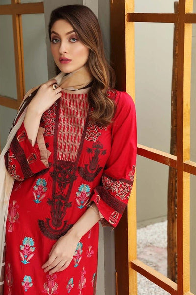 Charizma 3 Piece Unstitched Embroidered Brosha Lawn Suit - RM-14