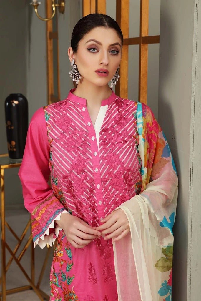 Charizma 3 Piece Unstitched Embroidered Brosha Lawn Suit - RM-19