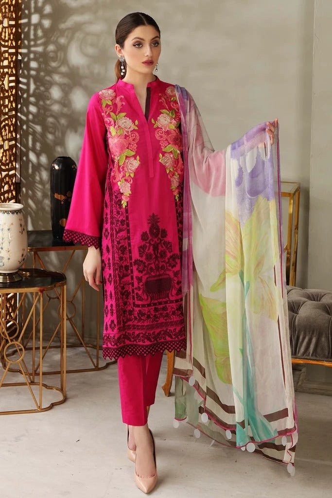 Charizma 3 Piece Unstitched Embroidered Brosha Lawn Suit - RM-21