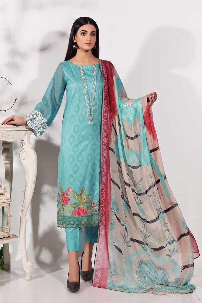 Charizma 3 Piece Unstitched Embroidered Brosha Lawn Suit - RM-22