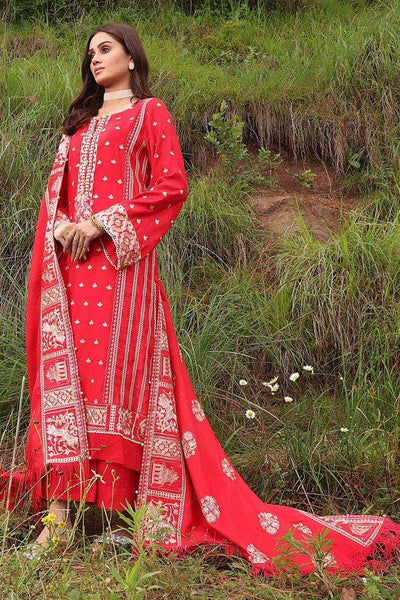 Gul Ahmed 3PC Embroidered Raw Silk Unstitched Suit with Raw Silk Dupatta RW-32001