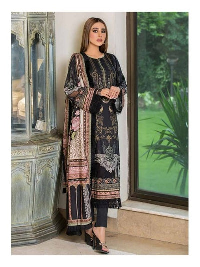 Mausummary 3 Piece Stitched Printed Linen Suit Rowan