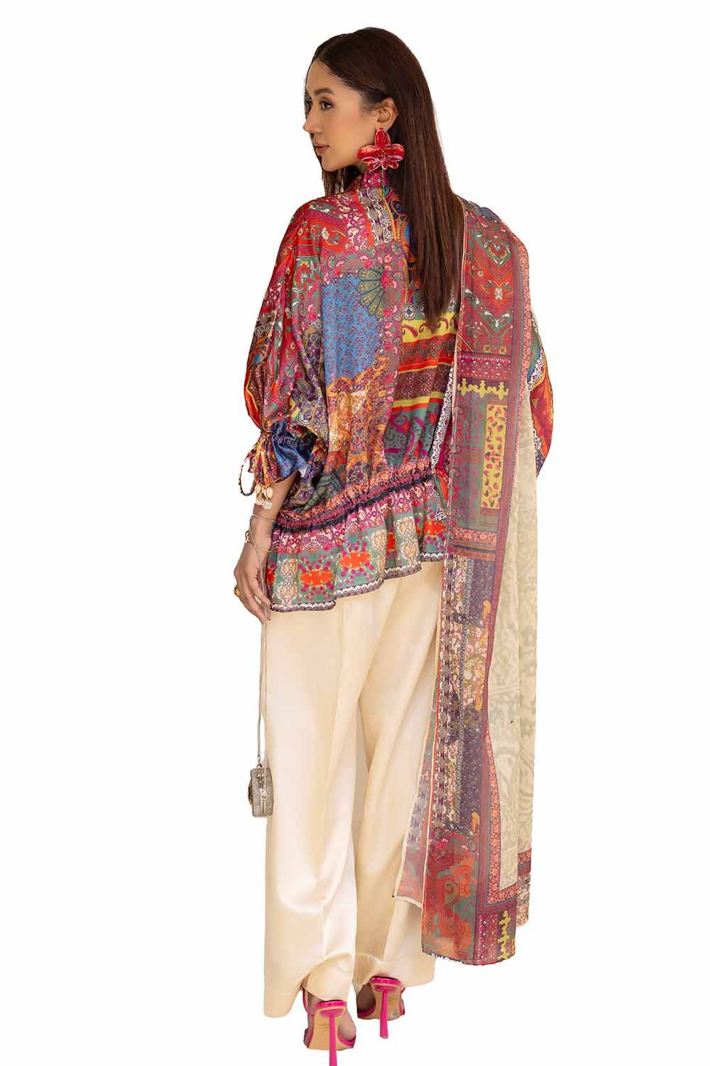 Gul Ahmed 3PC Unstitched Printed Silk Suit S-42001