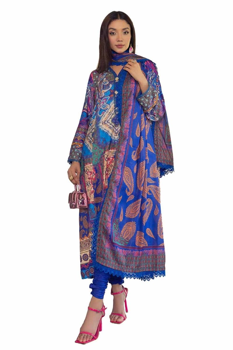 Gul Ahmed 3PC Unstitched Printed Jacquard Silk Suit S-42002