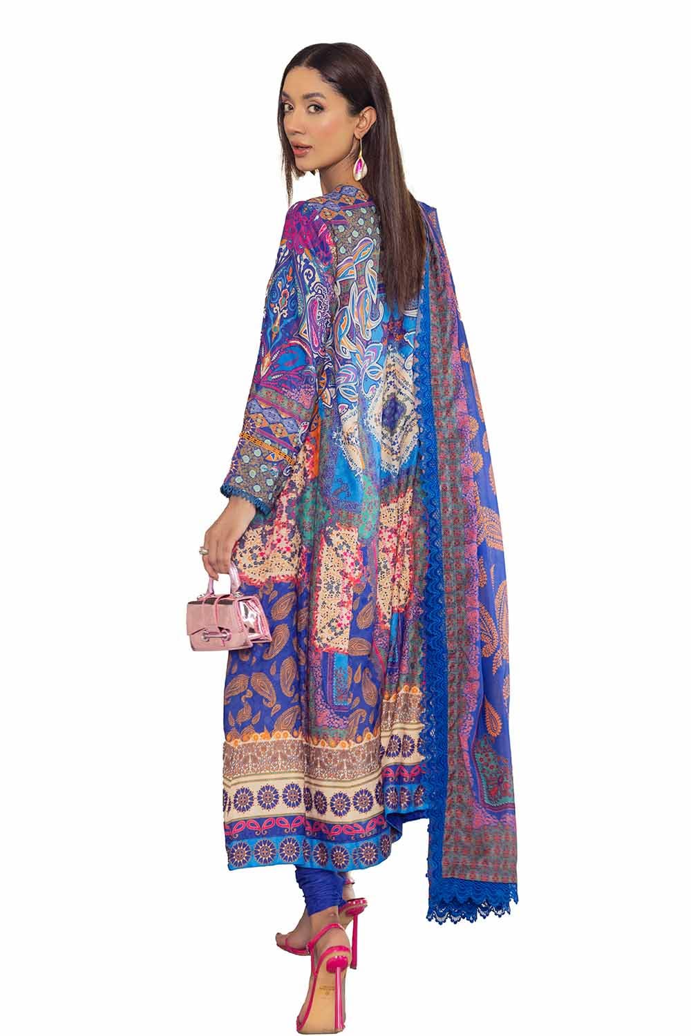 Gul Ahmed 3PC Unstitched Printed Jacquard Silk Suit S-42002