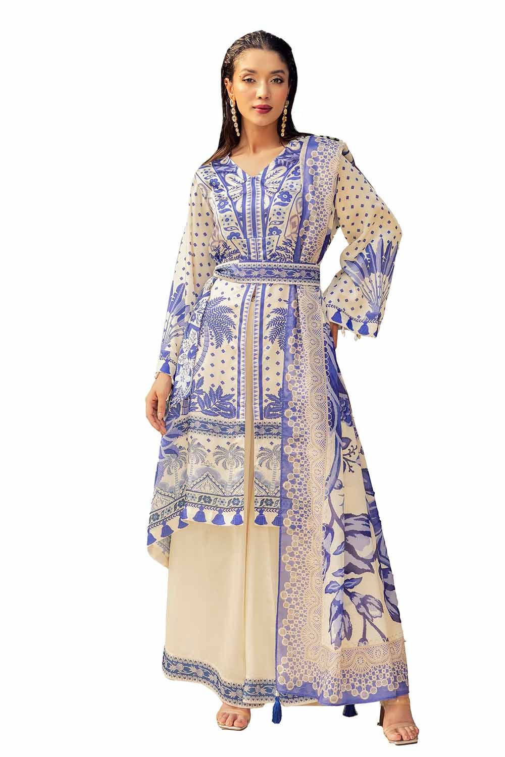 Gul Ahmed 3PC Unstitched Printed Silk Suit S-42003