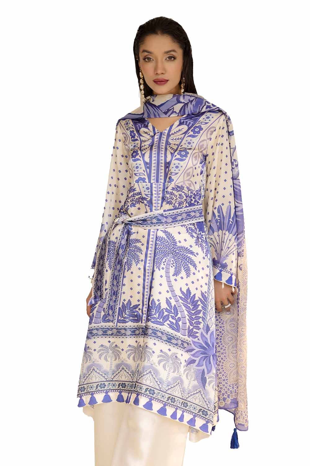 Gul Ahmed 3PC Unstitched Printed Silk Suit S-42003