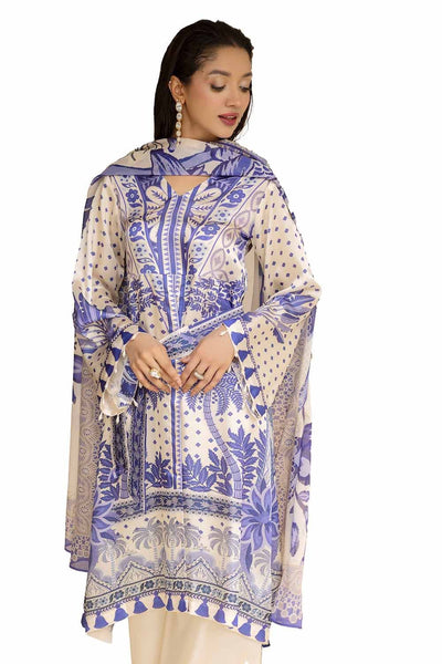 Gul Ahmed 3PC Unstitched Printed Silk Suit S-42003