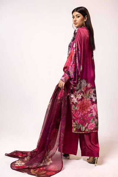 Gul Ahmed 3PC Unstitched Printed Silk Suit S-42006