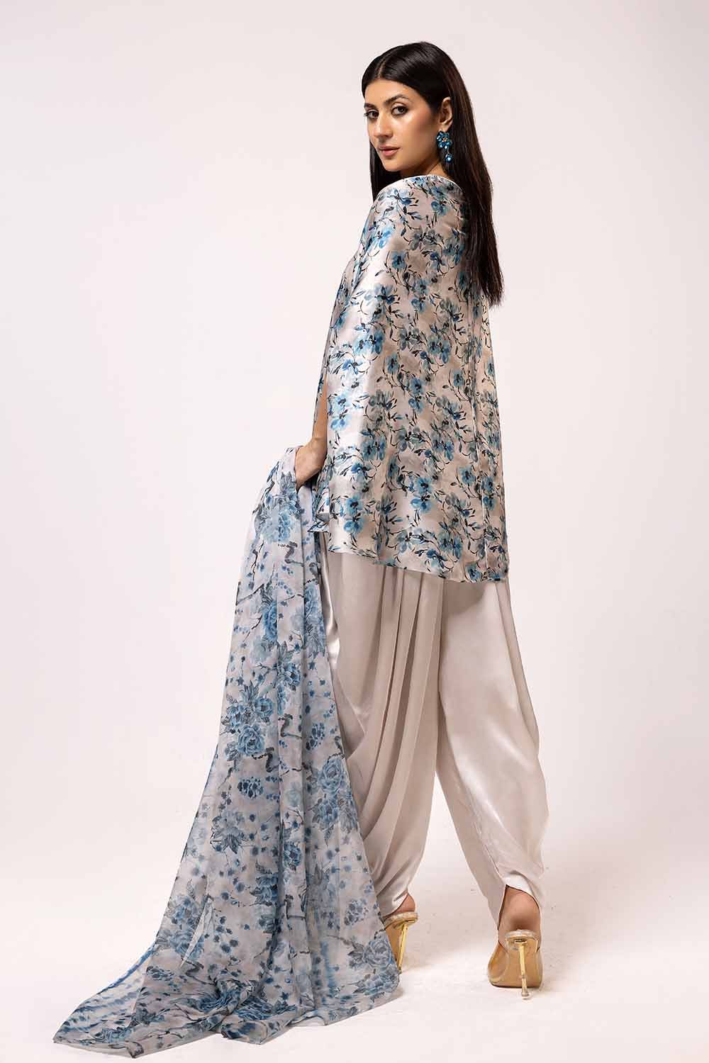 Gul Ahmed 3PC Unstitched Printed Silk Suit S-42007