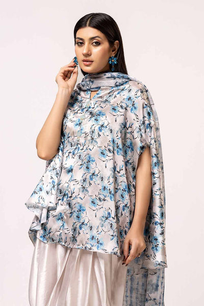 Gul Ahmed 3PC Unstitched Printed Silk Suit S-42007