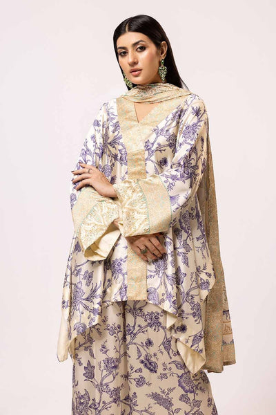 Gul Ahmed 3 Piece Unstitched Printed Charmeuse Silk Suit S-42008