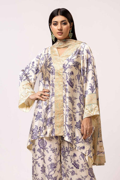 Gul Ahmed 3 Piece Unstitched Printed Charmeuse Silk Suit S-42008