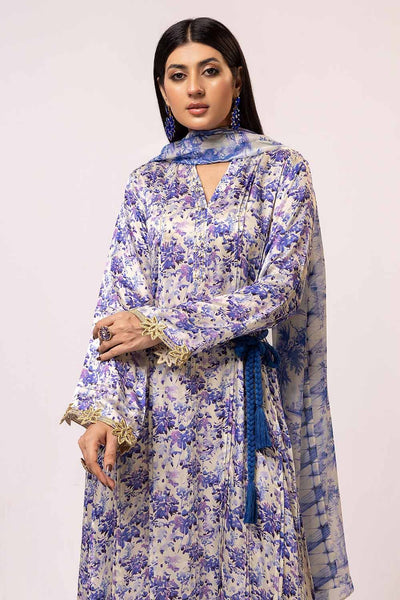 Gul Ahmed 3PC Unstitched Printed Silk Suit S-42013